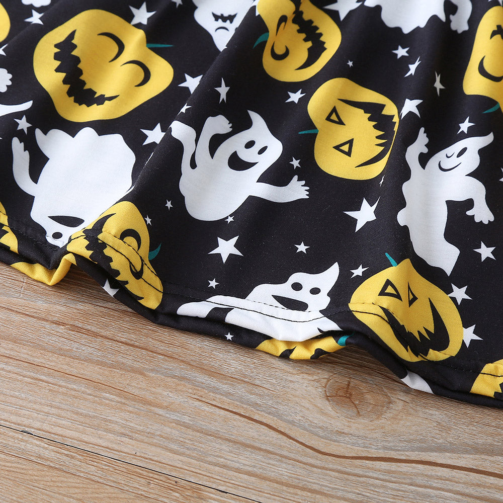 Baby Kid Girls Cartoon Print Halloween Dresses
