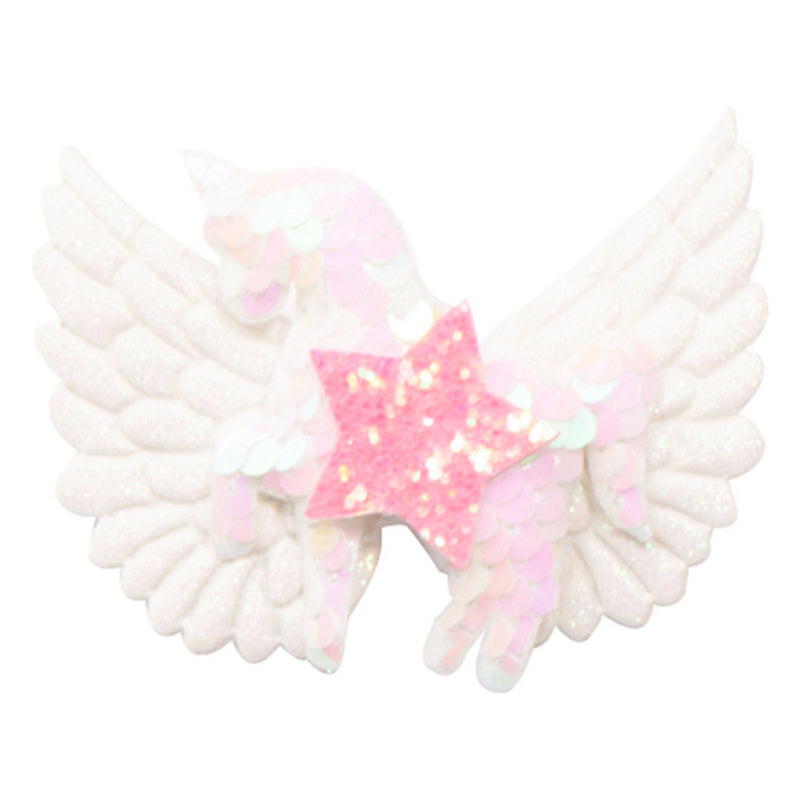 Kid Girl Sequins Unicorn & Star Hair Clip