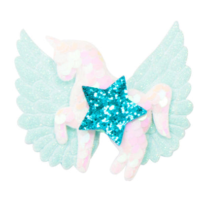 Kid Girl Sequins Unicorn & Star Hair Clip