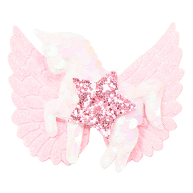 Kid Girl Sequins Unicorn & Star Hair Clip