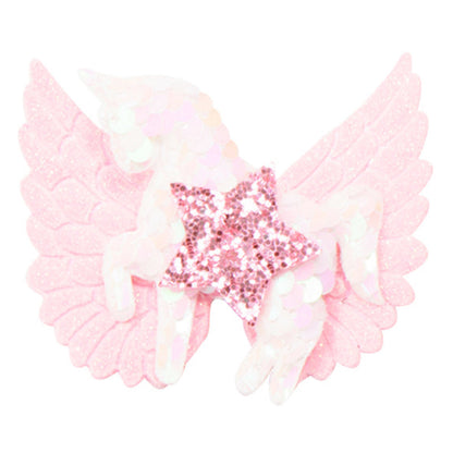 Kid Girl Sequins Unicorn & Star Hair Clip