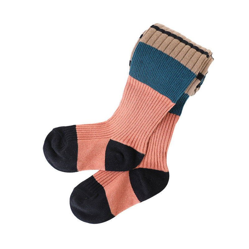 Baby Kid Girls Striped Color-blocking Socks