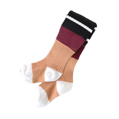 Baby Kid Girls Striped Color-blocking Socks