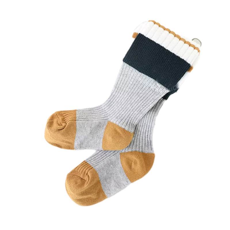 Baby Kid Girls Striped Color-blocking Socks