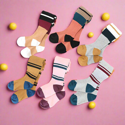Baby Kid Girls Striped Color-blocking Socks