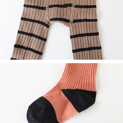 Baby Kid Girls Striped Color-blocking Socks