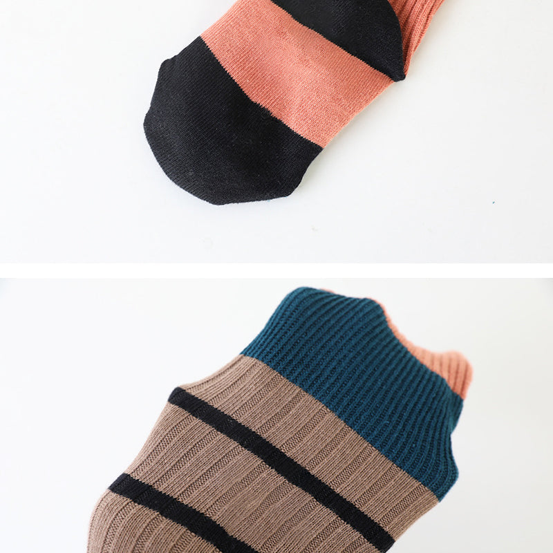 Baby Kid Girls Striped Color-blocking Socks