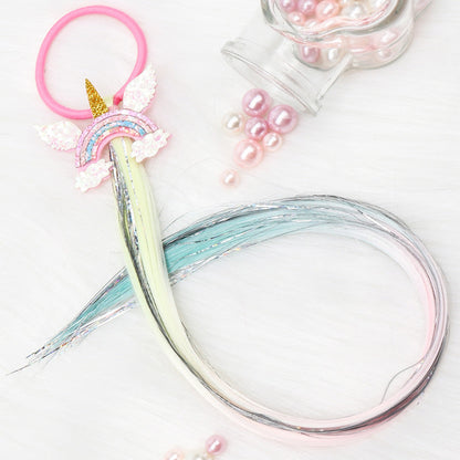 Kid Girl Unicorn Rainbow Hair Rings