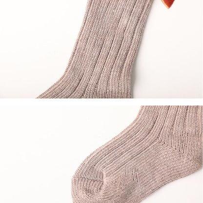 Kid Girl Velvet Bowknot High Top Socks