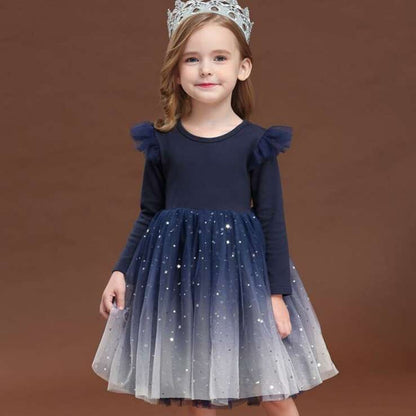 Vintage Lace Pleated Long Sleeves Dress