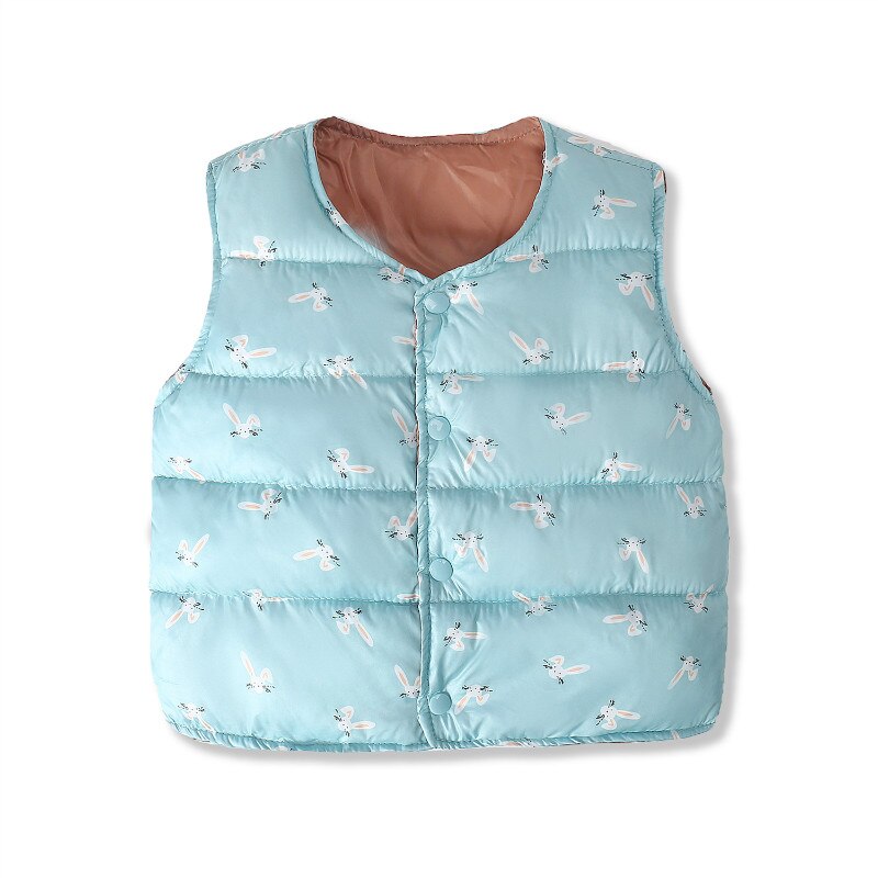 Pink Duck Pattern Baby Winter Parka Vest