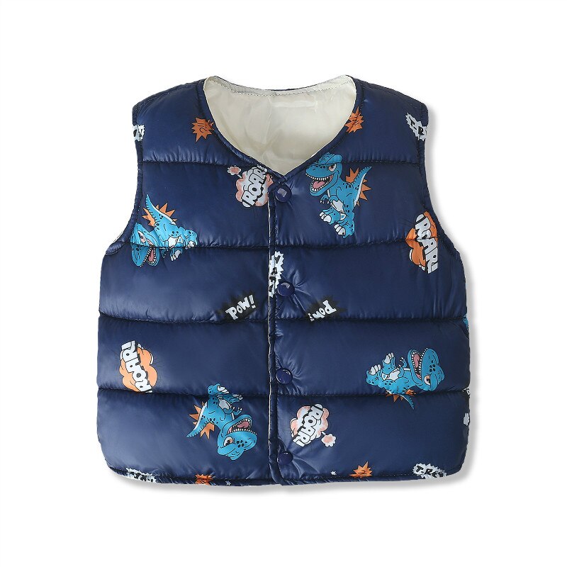 Pink Duck Pattern Baby Winter Parka Vest