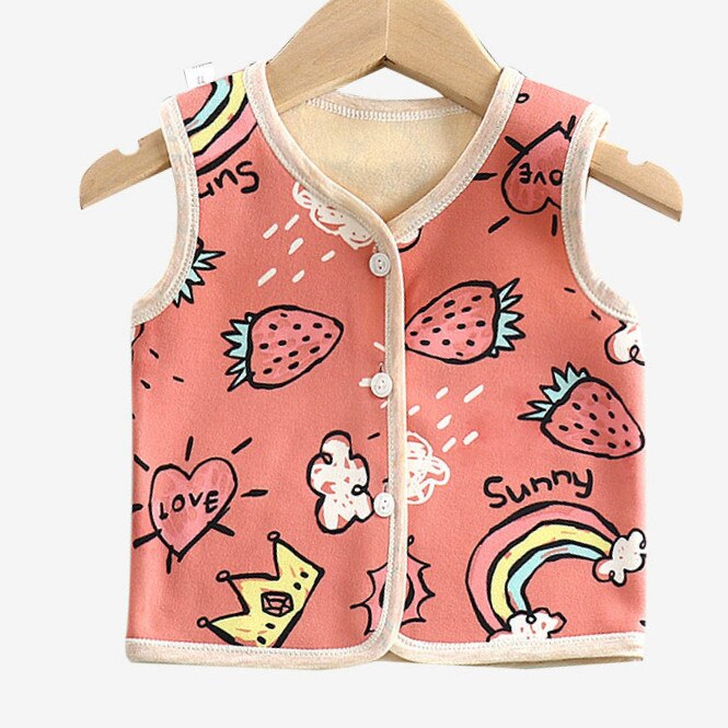 Pink Duck Pattern Baby Winter Parka Vest