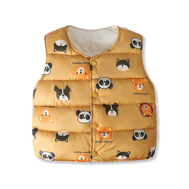Pink Duck Pattern Baby Winter Parka Vest