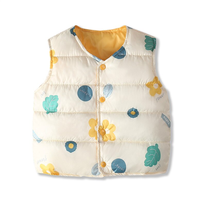 Pink Duck Pattern Baby Winter Parka Vest
