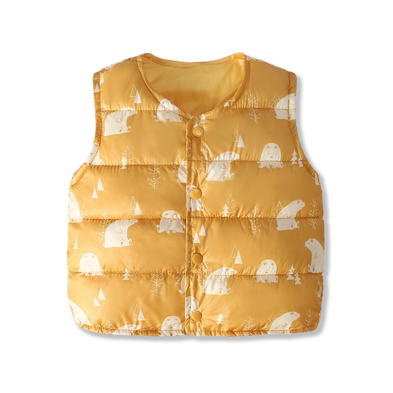 Pink Duck Pattern Baby Winter Parka Vest