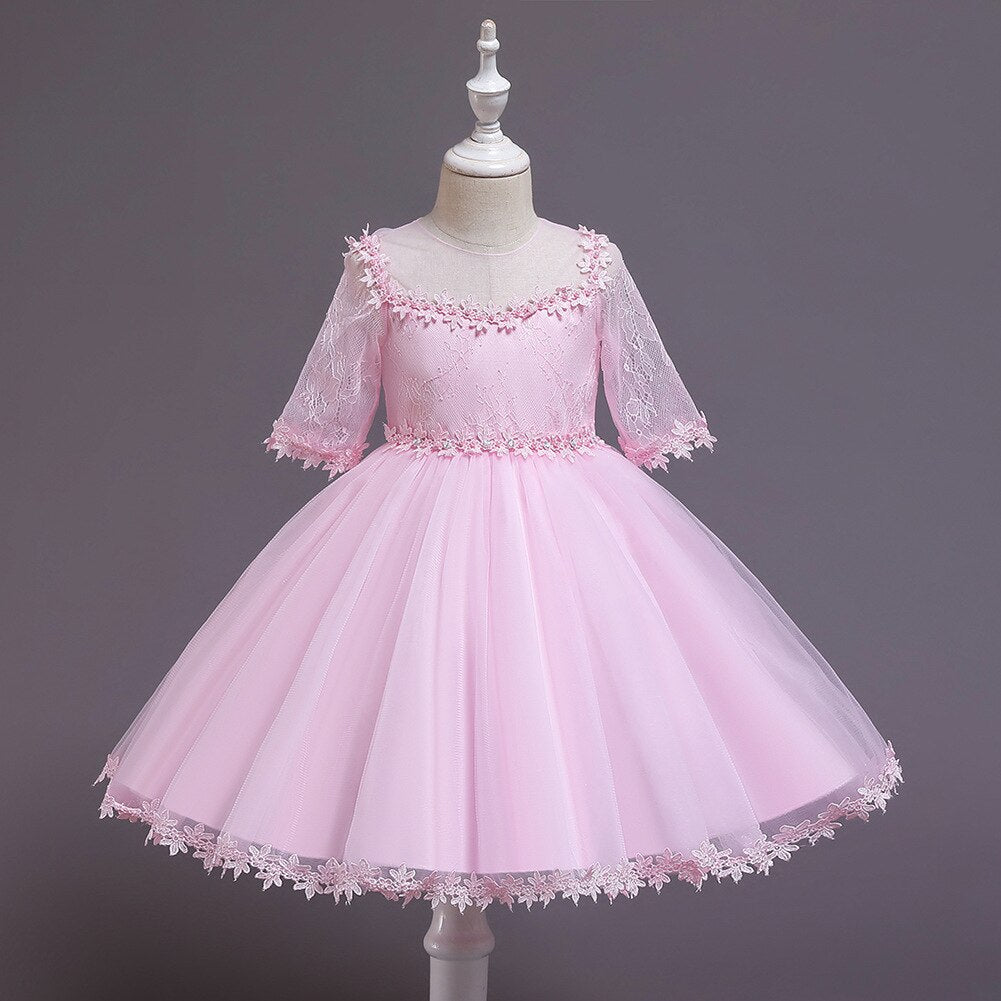 Pearl and Sequin Embroidery Top Princess Party Dress