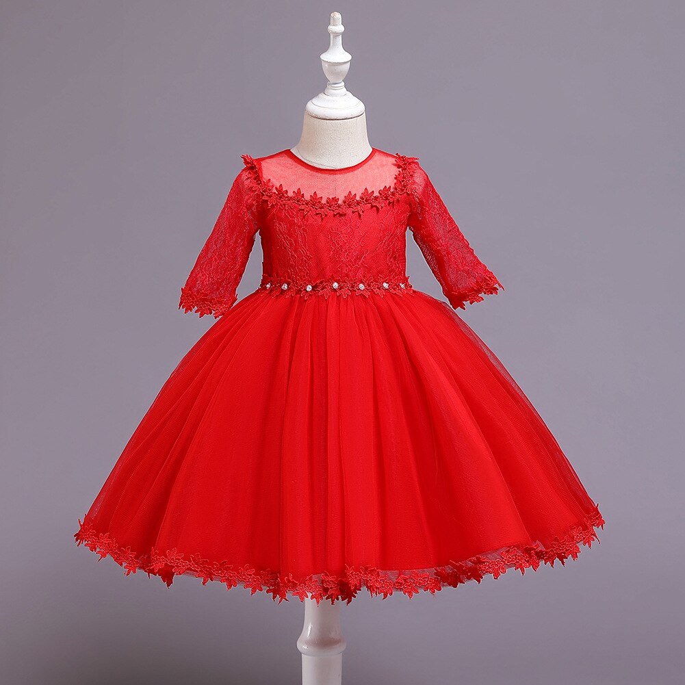 Pearl and Sequin Embroidery Top Princess Party Dress