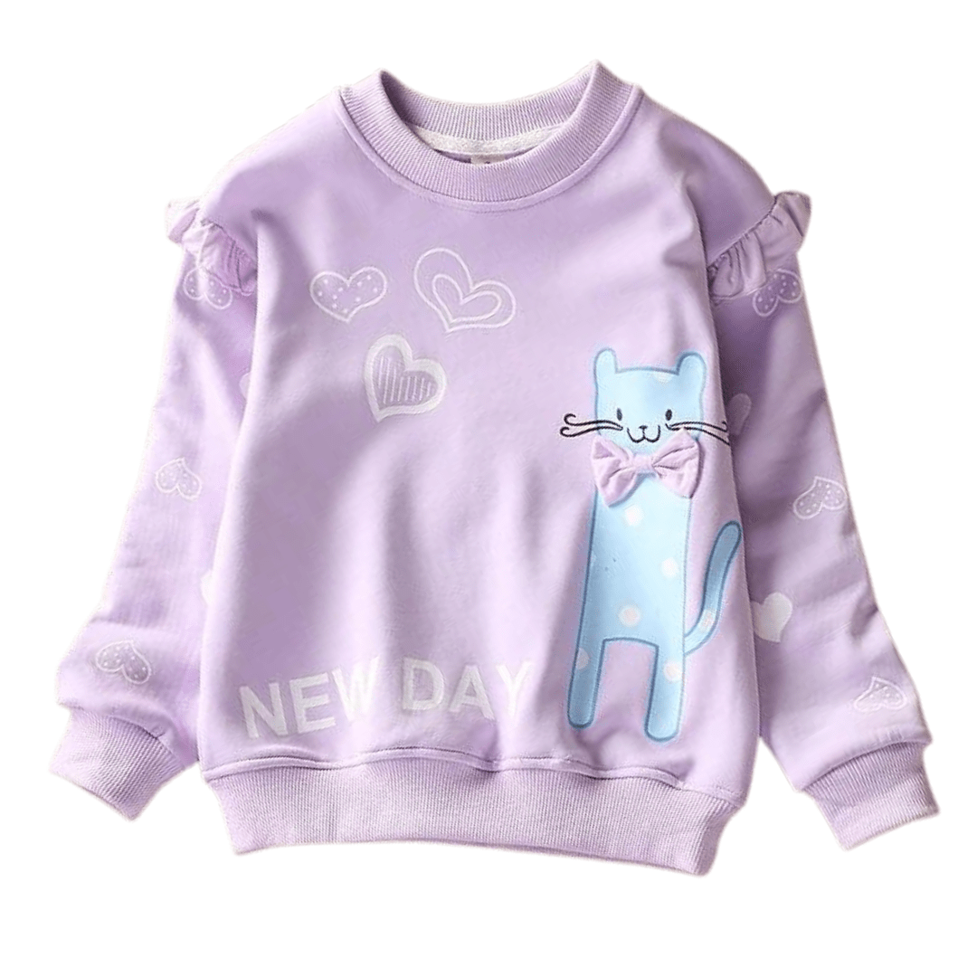 New Day Cat Toon Design Sweater