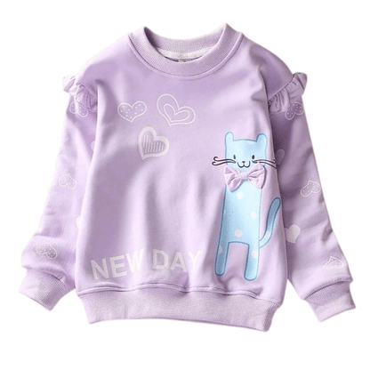 New Day Cat Toon Design Sweater