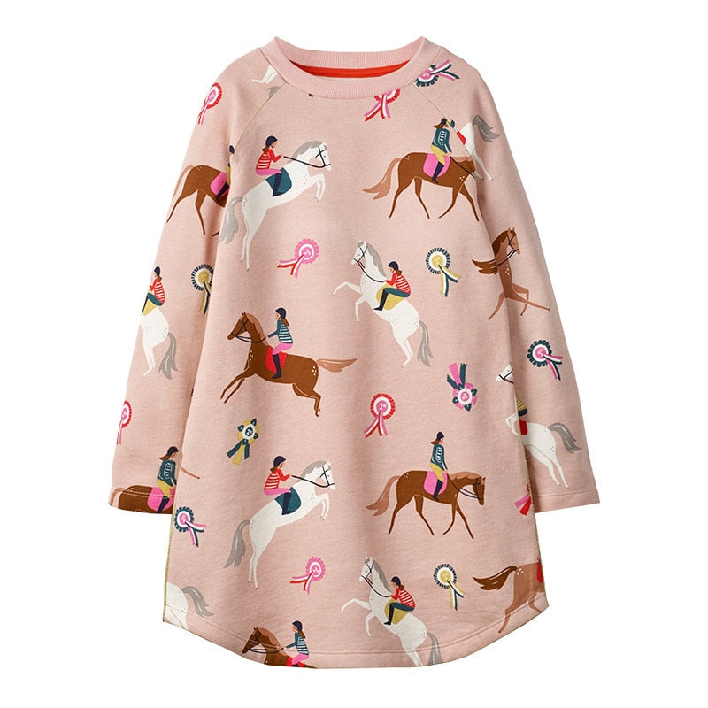 Rainbow Clouds Dotted Long Sleeve Top Dress