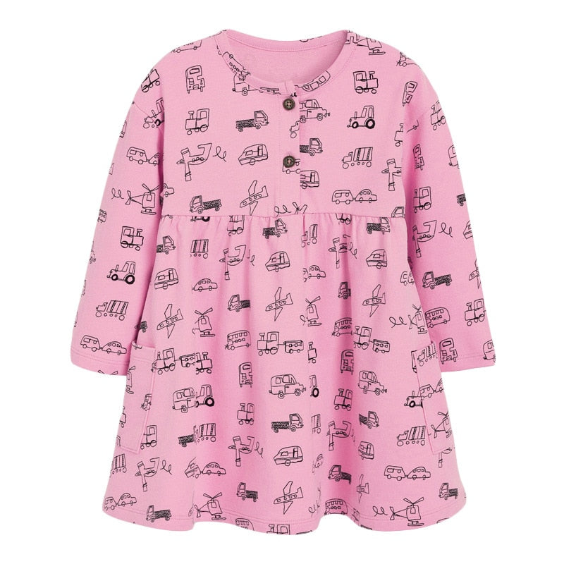 Rainbow Clouds Dotted Long Sleeve Top Dress