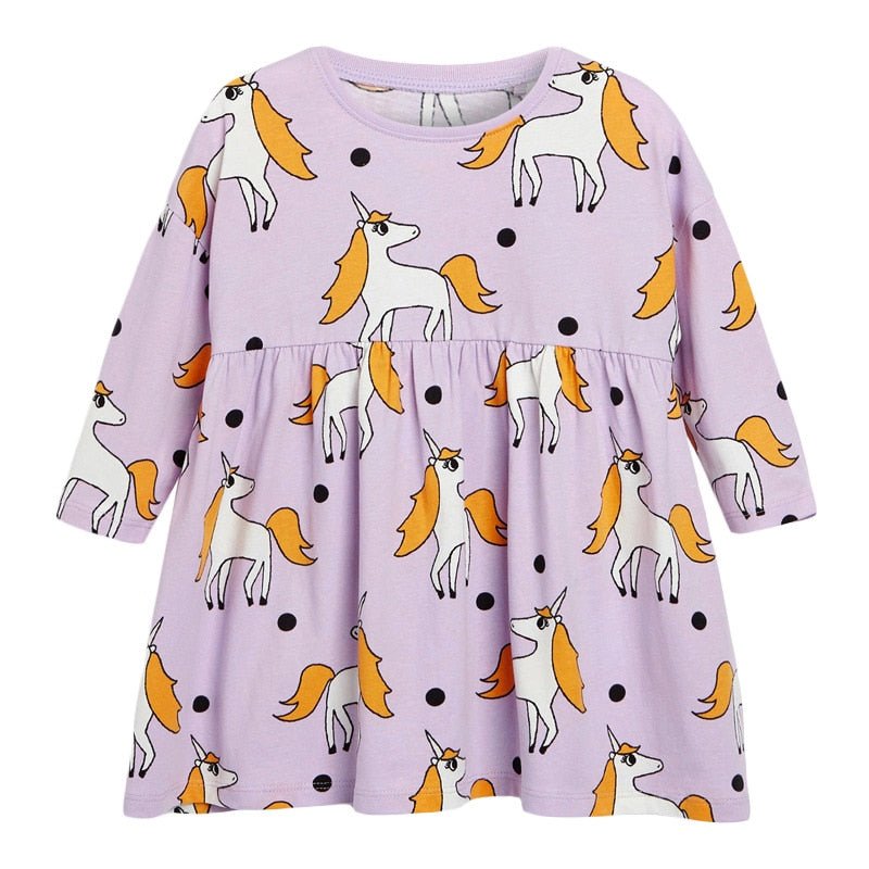 Rainbow Clouds Dotted Long Sleeve Top Dress