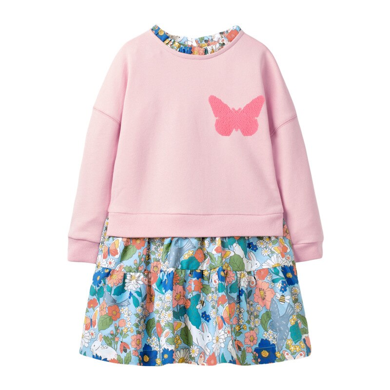 Rainbow Clouds Dotted Long Sleeve Top Dress