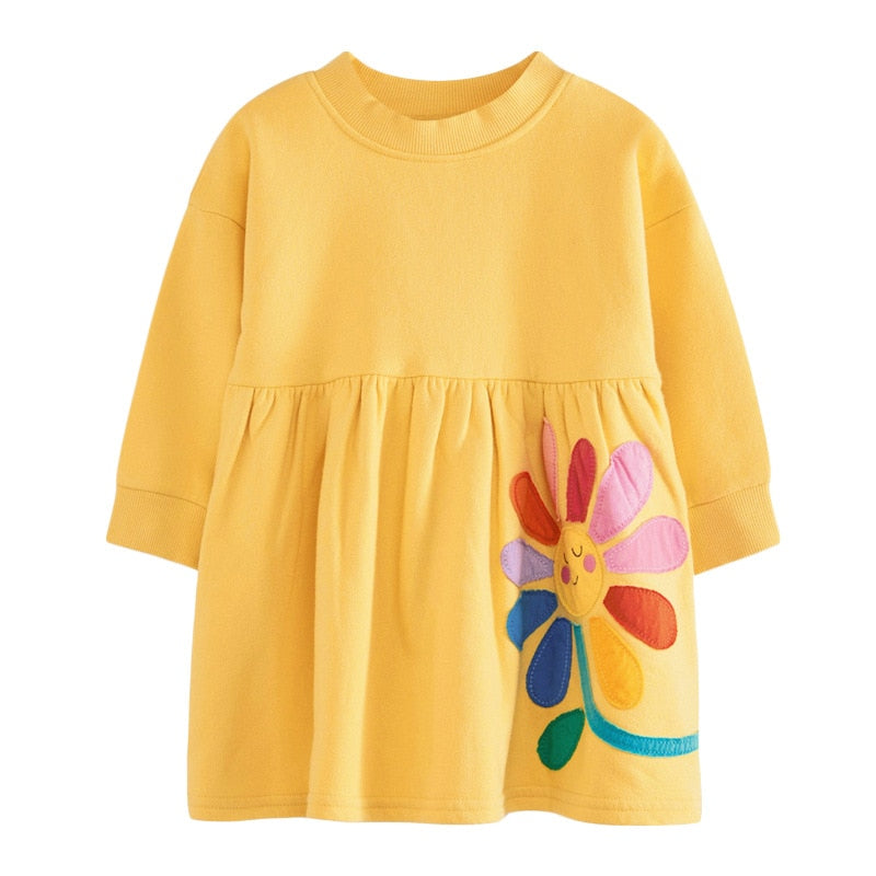 Rainbow Clouds Dotted Long Sleeve Top Dress
