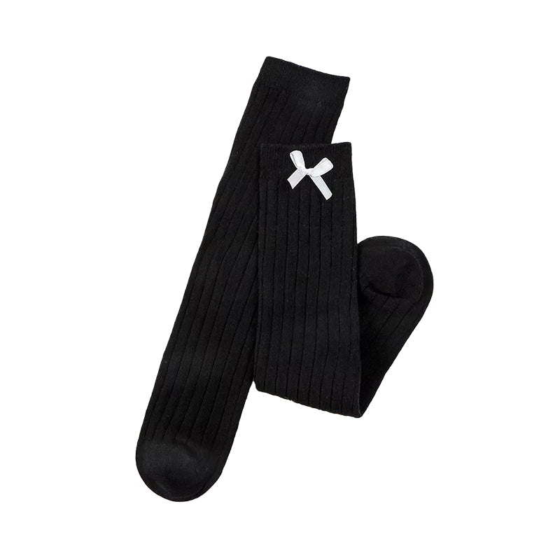 Little Girl Bow High Top Knit Socks