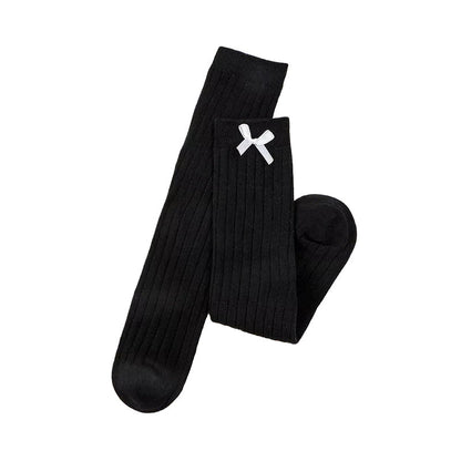 Little Girl Bow High Top Knit Socks