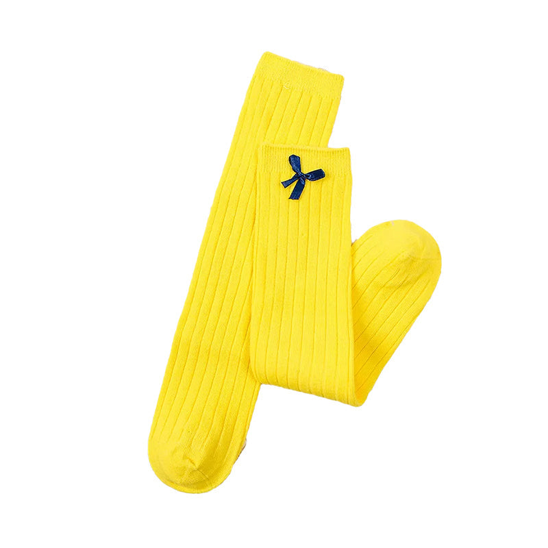 Little Girl Bow High Top Knit Socks