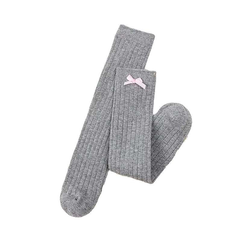 Little Girl Bow High Top Knit Socks