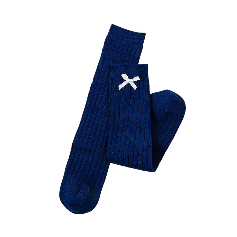 Little Girl Bow High Top Knit Socks