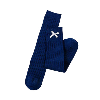 Little Girl Bow High Top Knit Socks