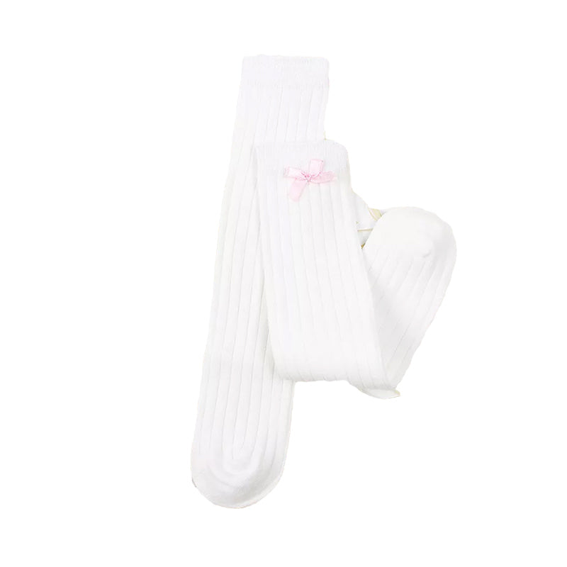 Little Girl Bow High Top Knit Socks