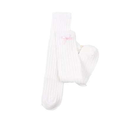 Little Girl Bow High Top Knit Socks