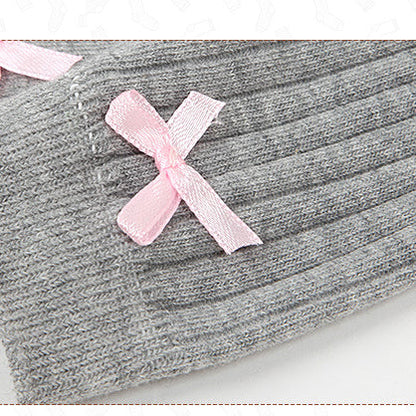 Little Girl Bow High Top Knit Socks