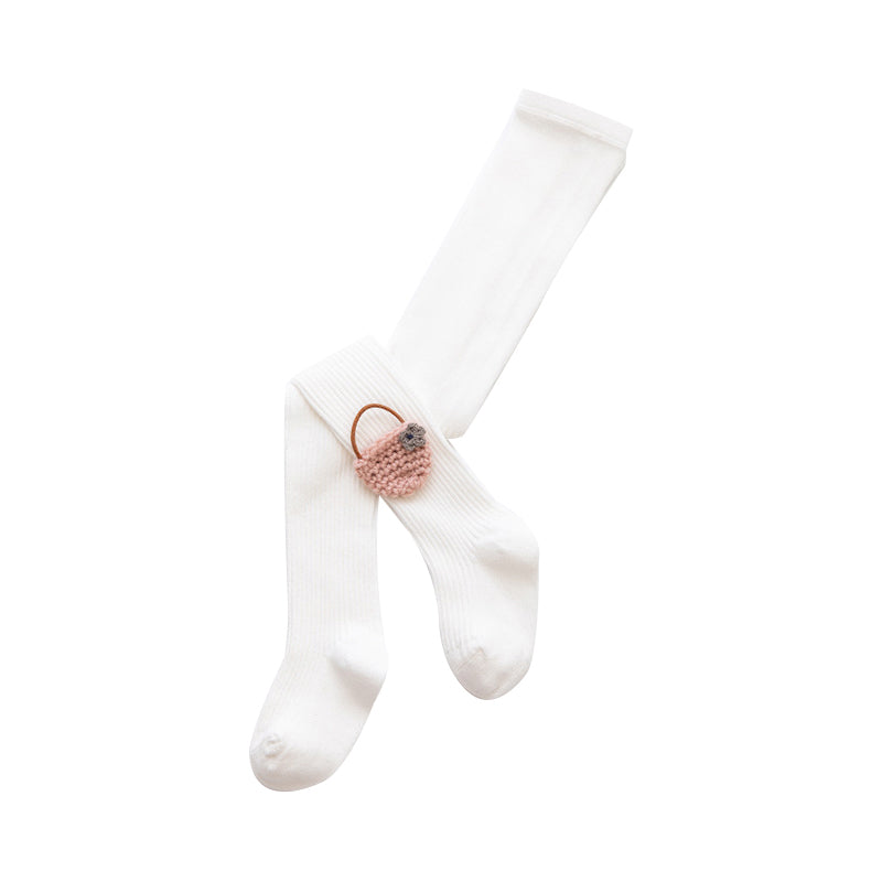 Little Girl Embroidered Flower Basket Pantyhose