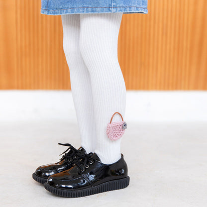Little Girl Embroidered Flower Basket Pantyhose