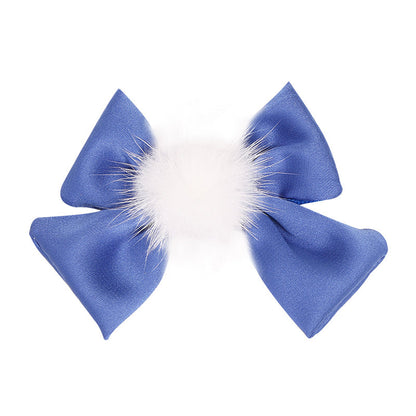 Little Girl Silk Pom Pom Hair Clip