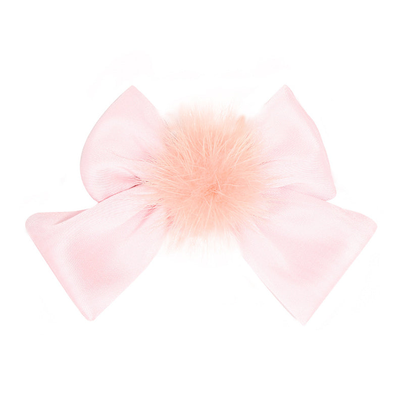 Little Girl Silk Pom Pom Hair Clip