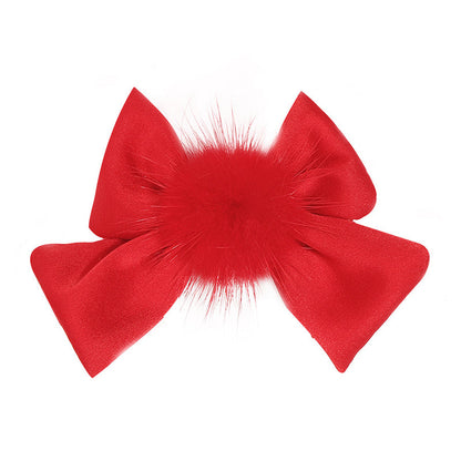 Little Girl Silk Pom Pom Hair Clip