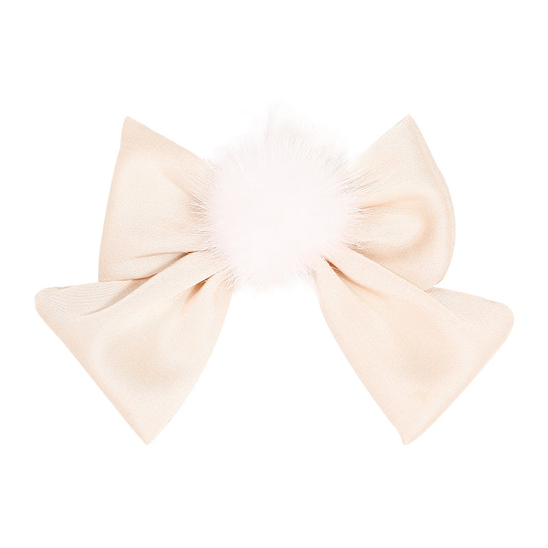 Little Girl Silk Pom Pom Hair Clip