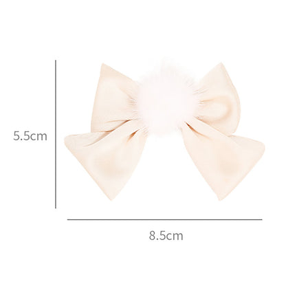 Little Girl Silk Pom Pom Hair Clip