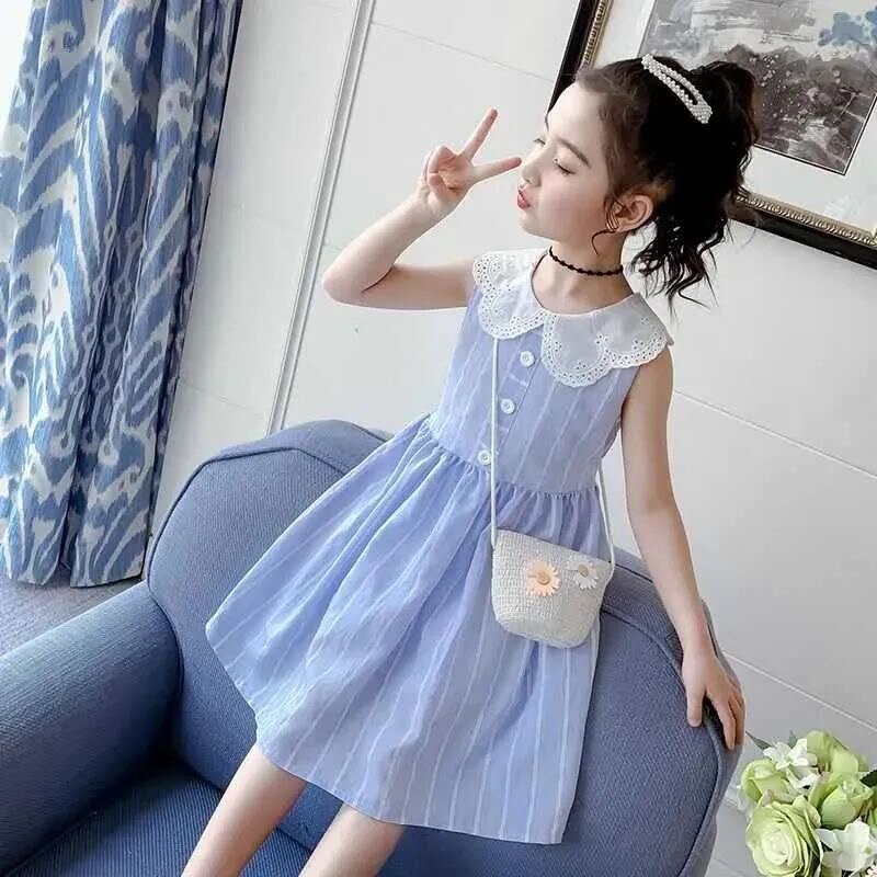 Girls Cheongsam Flower Bud Print Dress