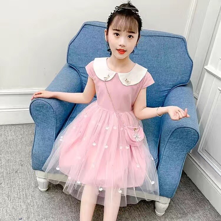 Girls Cheongsam Flower Bud Print Dress