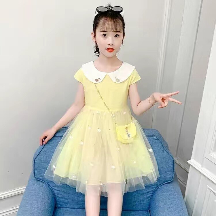 Girls Cheongsam Flower Bud Print Dress