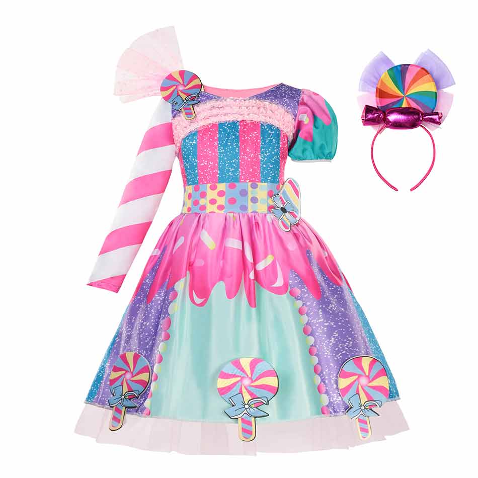 Halloween Rainbow Swirl Candy Party Dress