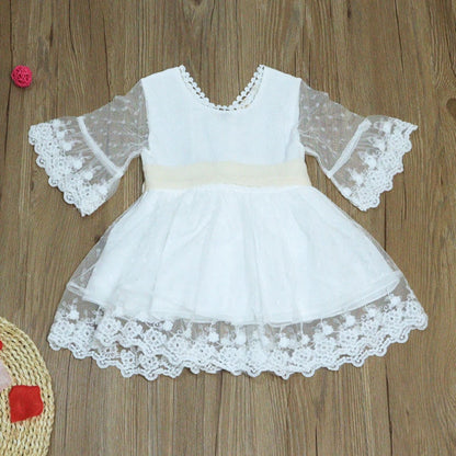 Vintage White Floral Lace Dress